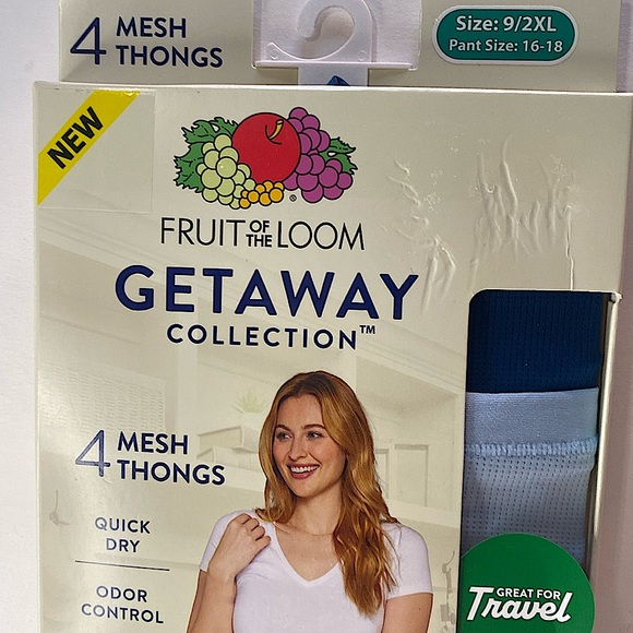NEW FRUIT OF THE LOOM GETAWAY COLLECTION 4 PACK THONGS SIZE 9- 2 XL - Picture 2 of 10